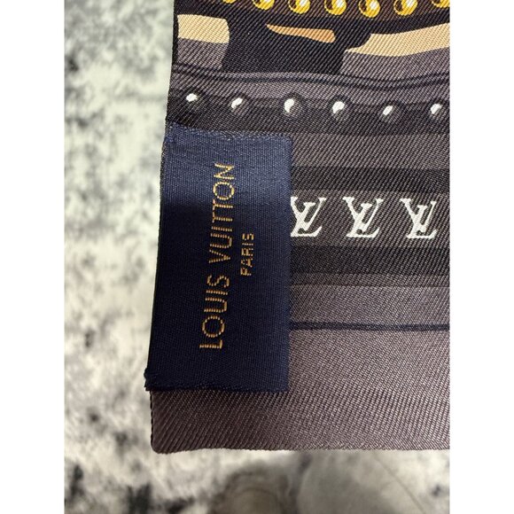 Louis Vuitton Monogram Jungle Bandeau Scarf 100% Silk Brown/Beige - Picture 4 of 8